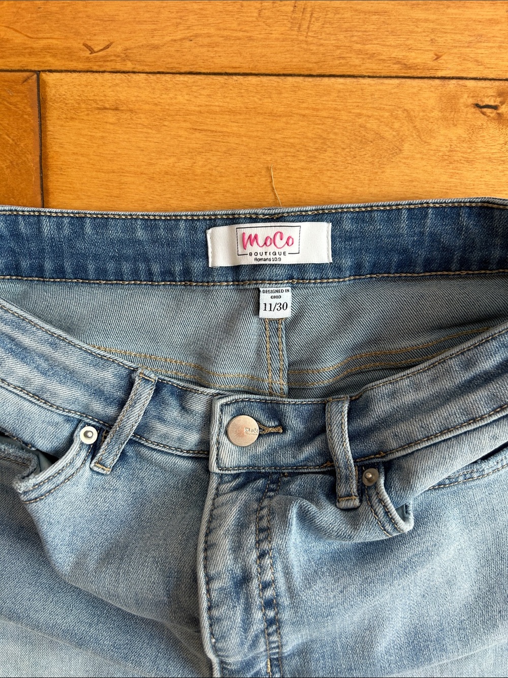 MoCo Boutique Light Wash Denim Jeans - Light Blue